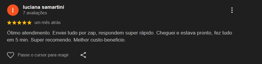 Depoimento de cliente